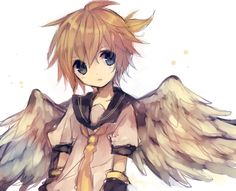 an anime character with angel wings