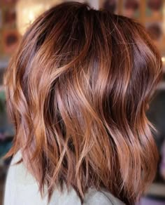 Wedding Hairstyles Short Hair, Red Bob Hair, Red Balayage Hair, Balayage Lob, Auburn Balayage, Wedding Hair Colors, Rambut Brunette, Bob Hair Color, Copper Balayage