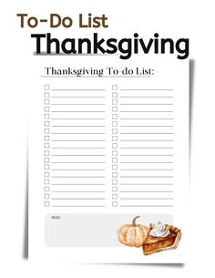 the to do list for thanksgiving with pumpkins