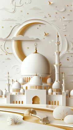 an image of a white and gold mosque