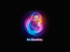 an apple logo with the words it's slowtime in front of black background