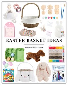 an easter basket filled with toys and other items