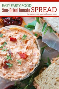 an easy party food sun dried tomato spread