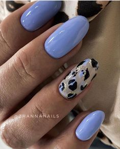 Unghie Sfumate, Fake Nails Designs, Sassy Nails, Gel Nails Diy, Leopard Nails, Blue Nail, Fire Nails, Chic Nails, Dope Nails