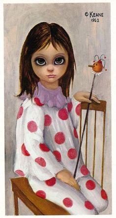 "The Little Clown" ~ Margaret Keane, 1962 Walter Keane, Eyes Vintage, Realistic Eye Drawing