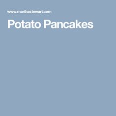 the words potato pancakes on a blue background