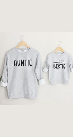 Personalized Auntie's Bestie Matching Set Auntie Niece Nephew Matching Sweatshirt Aunt and Baby Outfit Gifts From Aunt Nephew Niece Toddler - Etsy Aunt And Niece Matching Clothes, Auntie And Nephew Shirts, Auntie Nephew Shirts, Aunt And Baby Matching Shirts, Aunt And Niece Shirts Matchizz, Auntie Aesthetic, Aunt Aesthetic, Aunt Nephew