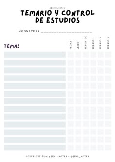 Temario y control de estudios Spanish Notes, School Agenda, Study Organization, Study Methods, Bullet Journal School, School Study Tips, Bullet Journal Inspo, Studying Inspo, Study Time