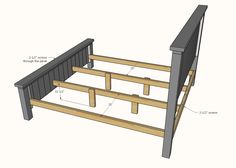 an image of a bed frame with measurements for the headboard and foot board on it