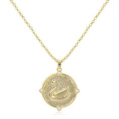 PRICES MAY VARY. 🦢LOVELY SWAN PENDANT NECKLACE🦢The gold round swan pendant necklace is an exquisite and elegant piece of jewelry. Its pendant features a classic cable chain design, making the entire necklace look both simple and fashionable. The pendant is a round coin shape with a wrinkled texture, adorned with CZ on the round edge, and delicately engraved with a swan. This design exudes an elegant charm while maintaining a lively and modern feel. 🦢GOLD SWAN NECKLACE🦢The delicate gold round Swan Pendant, Gold Swan, Swan Necklace, Vacation Jewelry, Necklace Trendy, Map Pendant, Coin Pendant Necklace, Bird Necklace, Chain Design