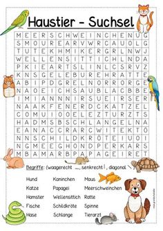 a printable word search with animals and birds