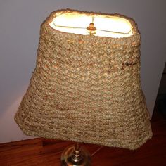 a lamp that is on top of a table