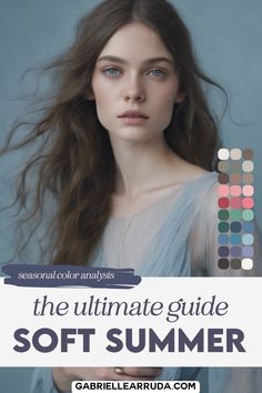 Unleash the beauty within with our comprehensive Soft Summer Seasonal Color Analysis Guide. Learn how to determine if you belong to this cool-toned and muted color group, and explore the Soft Summer Palette with its delicate and sophisticated shades. Discover the Soft Summer qualities and find inspiration for your makeup and outfit ideas that will complement your unique features. From chic and elegant to casual and playful, our guide has it all. Let your true colors shine and elevate your style Soft Summer Contrast, Soft Summer Characteristics, Soft Summer Metals And Stones, Make Up For Soft Summer Type, Soft Summer Deep Outfits, Color Analysis Summer Soft, Soft Summer Color Palette Hair Colour, Toned Summer Color Palette, Soft Summer Highlights