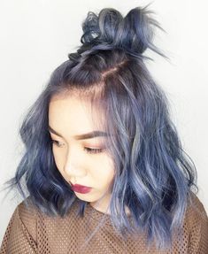 Hair Color Asian, Easy Everyday Hairstyles, Bold Hair Color, Asymmetrical Hairstyles, Shoulder Hair, Ombré Hair, Funky Hairstyles, Looks Black, Asian Hair