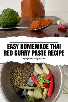 photo of homemade thai curry paste and ingredients in spice grinder. Thai Curry Paste Recipe, Thai Red Curry Paste Recipe, Red Curry Paste Recipe, Curry Paste Recipe, Red Thai Curry, Thai Red Curry Paste, Thai Curry Paste, Homemade Curry, Red Thai