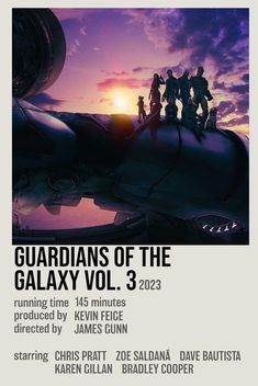 the poster for the movie guardianss of the galaxy vol 3 is shown in purple