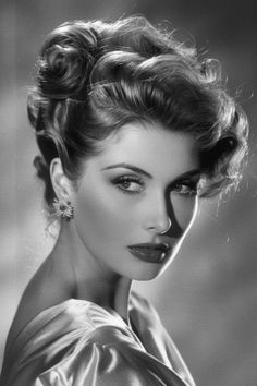 Upswept Updo Vintage Updo, 1950s Hairstyles, Vintage Makeup, Vintage Glam, Retro Hairstyles, Vintage Glamour, Vintage Hairstyles