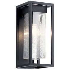 The Mercerâ„¢ 16 inch 1 Light outdoor wall light features clear seeded glass and black finish. Crafted from Kichler's Climates material, each fixture is designed to withstand harsh outdoor elements, like saltwater spray and UV rays, for a beautiful and long-lasting finish. The Mercer outdoor wall light is perfect in several aesthetic environments. Black With Silver Highlights, Outdoor Entryway, Black Outdoor Wall Lights, Silver Highlights, Kichler Lighting, Outdoor Sconces, Direct Lighting, Outdoor Wall Lantern, Seeded Glass