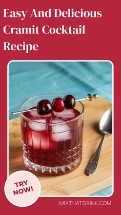 an easy and delicious cranberry cocktail recipe