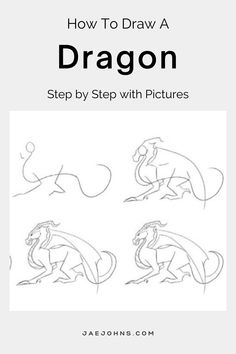 how to draw a dragon step - by - step with pictures for children and adults