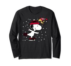 PRICES MAY VARY. Officially Licensed by Peanuts Graphic Artwork OPNT-0019 Lightweight, Classic fit, Double-needle sleeve and bottom hem Snoopy Christmas, Long Sleeve Tank Top, Snoopy And Woodstock, Graphic Artwork, Peanuts Snoopy, Hight Quality, Woodstock, Types Of Shirts, Christmas Shirts