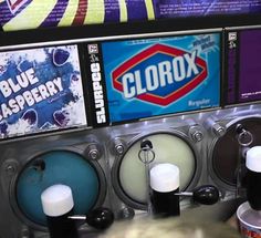 a machine that has some drinks on it