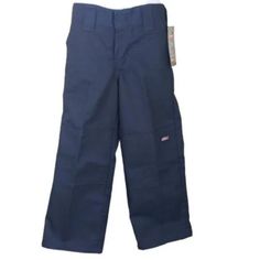 Dickies Pants Size: 4 Color: Navy Double Knee Multi-Use Pocket Hook And Eye Closure Two Front Pockets Two Back Welt Pockets - Left With Button Closure Two Exterior Logo Labels Resist Wrinkles Adjustable Waist Approx. Laying Flat Rise: 7.5" Inseam: 16.5" Length: 24" Waist: 11" New With Tags....No Visible Flaws Smoke & Pet Free Home Offers Are Welcome Same Day Or Next Day Shipping Navy Full-length Bottoms With Pockets, Full Length School Bottoms With Pockets, Cotton School Trousers, Full Length Bottoms With Pockets For School, School Pants Made Of Cotton, Blue Cotton Work Pants With Pockets, Full-length Cotton Bottoms For School, Cotton Bottoms With Pockets For School, Cotton Bottoms For School