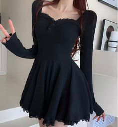 Cute Style Dress #N5856 
  Size: 
    S  Length 75cm, chest 73cm 
    M  Length 76cm, chest 77cm 
     L  Length 77cm, chest 81 cm 
    XL Length 78cm,chest 87cm 
    2XL Length 79cm,chest 93cm 
    3XL Length 80cm,chest 99cm 
    4XL Length 81cm,chest 105cm 
 
 Please allow 1-3cm differs due to manual measurement.As different computers display colors differently,the color of the actual may vary slightly from the above images.Thanks for your understanding. I Lost Myself, Level 4, Gothic Outfits, Cute Style, Gothic Style, Reference Images, Edgy Outfits, Gray Dress, Gothic Fashion