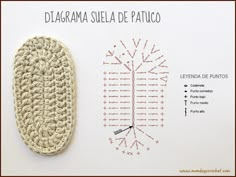 the diagram shows how to make a crochet pattern for a foot or shoe