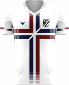 a soccer jersey with the flag of iceland on it