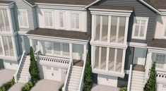 this is an artist's rendering of a two - story house with multiple balconies