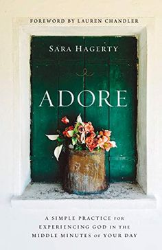 the book adore by sara hagerty is shown in front of a green door