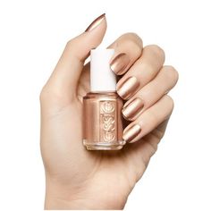 Night Out Nails, Metallic Gold Nail Polish, Essie Penny Talk, Fall Manicure Ideas, Metallic Gold Nails, Nails Shimmer, Rose Gold Nail, Rose Gold Nail Polish, Essie Nail Polish Colors