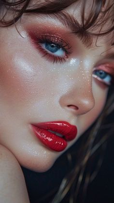 Makeup That Matches Red Dress, Makeup Scrapbook, Usa Makeup, American Makeup, Daytime Makeup, Face Charts, Make Up Tutorials, Magical Makeup, Day Makeup