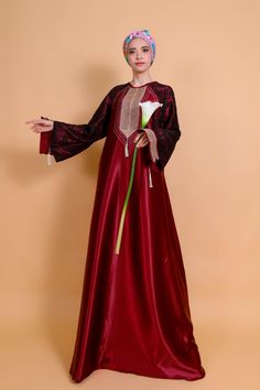 Hi, this is one of My Collection of caftan abbayas . Can be Used for several Occasions Like Wedding Party, or Party Dresses. It looks very modest, Elegant and glam with Lace Appliation and Crystal Detail Item Description: Size : All size fit up to women with size L/Large Dress length 143cm / 56 inches Chest size 108cm / 42 inches Waist size 110cm / 43 inches Wrist size 24cm / 10 inches This dress is made of high quality satin , very light. Please let me know by leaving a message if you want to b Elegant Long Dress Abaya For Eid, Long Sleeve Dabka Gown For Eid, Elegant Long Sleeve Abaya With Dabka, Long Thobe With Modesty Panel For Eid, Elegant Long-sleeved Dabka Abaya, Elegant Thobe With Modesty Panel For Eid, Elegant Eid Thobe With Modesty Panel, Elegant Maxi Length Niqab For Eid, Elegant Long Sleeve Thobe With Dabka Embroidery