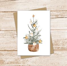 Christmas Tree Card Set . Watercolor Holiday Cards . Christmas Cards . Greeting Cards . Blank Cards - Etsy