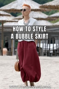 Unlock the secrets of styling a bubble skirt effortlessly, mastering the art of balancing proportions and accessorizing with finesse. Bubble Shirt Outfit, Bubble Maxi Skirt Outfit, Styling Bubble Skirt, Midi Bubble Skirt Outfit, Baloon Skirt Outfit Ideas, Bubble Mini Skirt Outfit