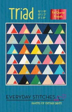 Triad Quilt Pattern. riad is a simple quilt to make with great movement because of the varying sizes of the inner triangles. Paper Patterns Design, Quilt Layouts, Triangle Quilt Pattern, Ribbon Quilt, Quilt Pattern Download, Tree Quilt, Triangle Quilt, How To Finish A Quilt, Modern Quilt