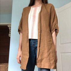 100% Linen, Handmade Kimono With Center Back Pleat. Gorgeous And Comfy, Gets Softer The More It’s Washed! Handmade Kimono, Linen Kimono, Sleepwear Robe, Women's Intimates, Women Shopping, Color