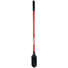 a red and black shovel on a white background