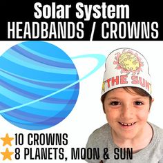 the solar system headbands / crowns 10 crowns 8 planets, moon & sun