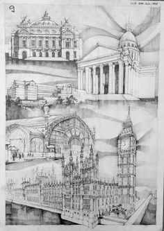 this is an image of architectural drawings