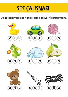 an english worksheet with pictures of animals and other things to learn in spanish