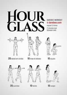 a poster showing how to do an hour glass workout