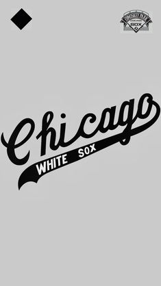 the chicago white sox logo is shown in black and white