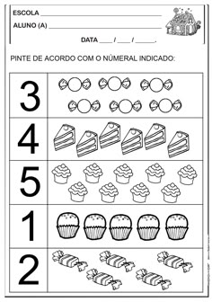 a printable worksheet with numbers and cupcakes