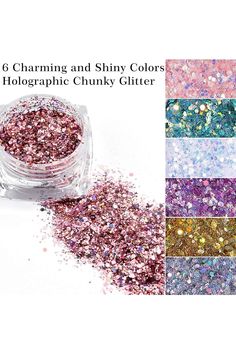 Holographic Nail Art Glitter Sequins, 6 Boxes 3D Mermaid Flake Nails Glitter, Shining Flakes Acrylic Powder Dust for Nails Decoration, HJ-ND116 3d Mermaid, Nails Glitter, Holographic Nails, Acrylic Powder, Glitter Nail Art, Nail Decorations, Glitter Nails