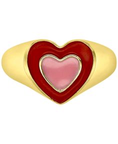 in stock Gold Enamel Heart Ring For Anniversary, Pink Enamel Ring For Valentine's Day Gift, Red 14k Gold Jewelry For Valentine's Day, Round Enamel Ring For Valentine's Day Gift, Valentine's Day Gift Enamel Ring, Red Heart Ring For Valentine's Day, Gold Heart-shaped Enamel Rings, 14k Gold Heart Cut Red Heart Ring, 14k Gold Red Heart Cut Ring