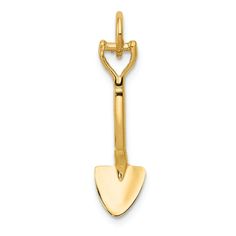 14k yellow gold spade charm pendant. Measures approximately 13/16" L x 1/4" W and has a 1mm bail. Bow Pendant, Jewelry Charms Pendants, Silver Picture Frames, Bow Jewelry, Statement Pendant, Gold Price, Unique Pendant, Fine Jewelry Gift, Jewelry Companies