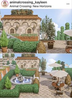 an animated rendering of a house and garden